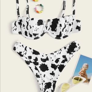 cow print high cut bikini 🐮